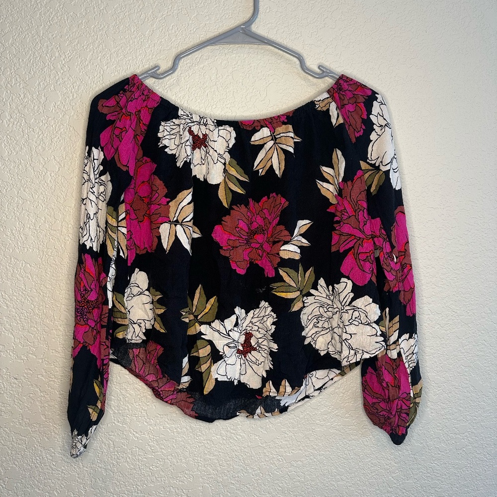 Off the shoulder floral shirt